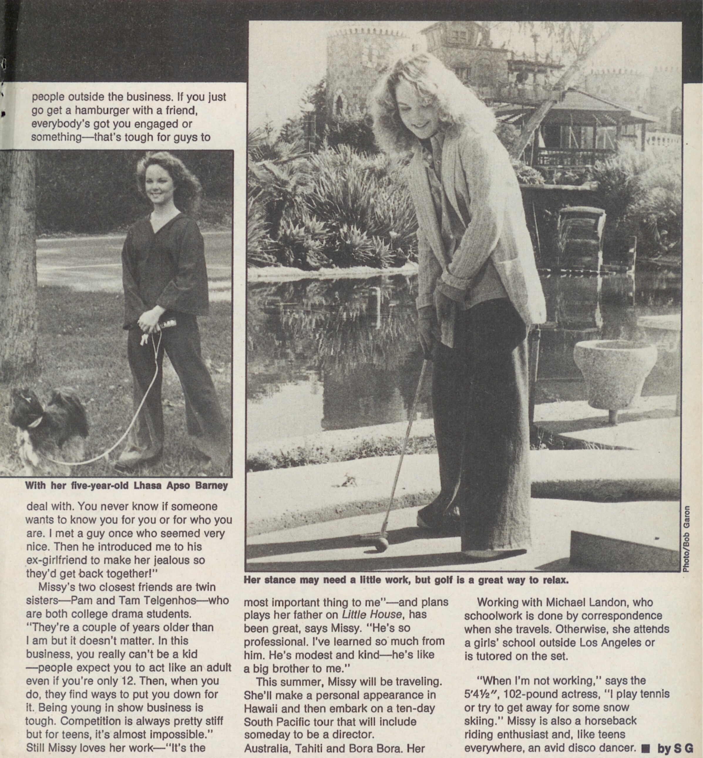 Melissa Sue Anderson in American Girl June 1979 issue, page 2